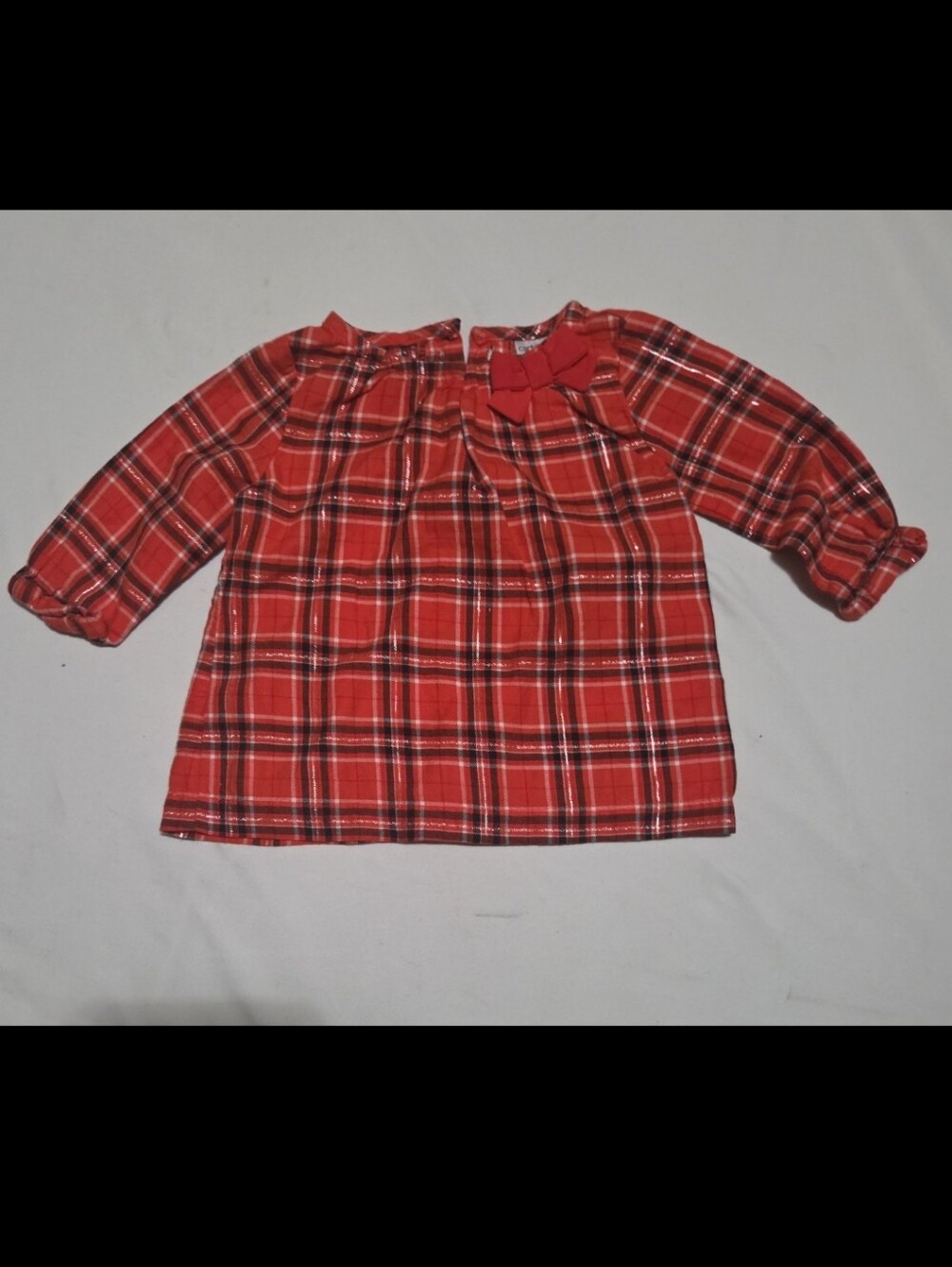 Carters infant girl 6m red plaid blouse #29